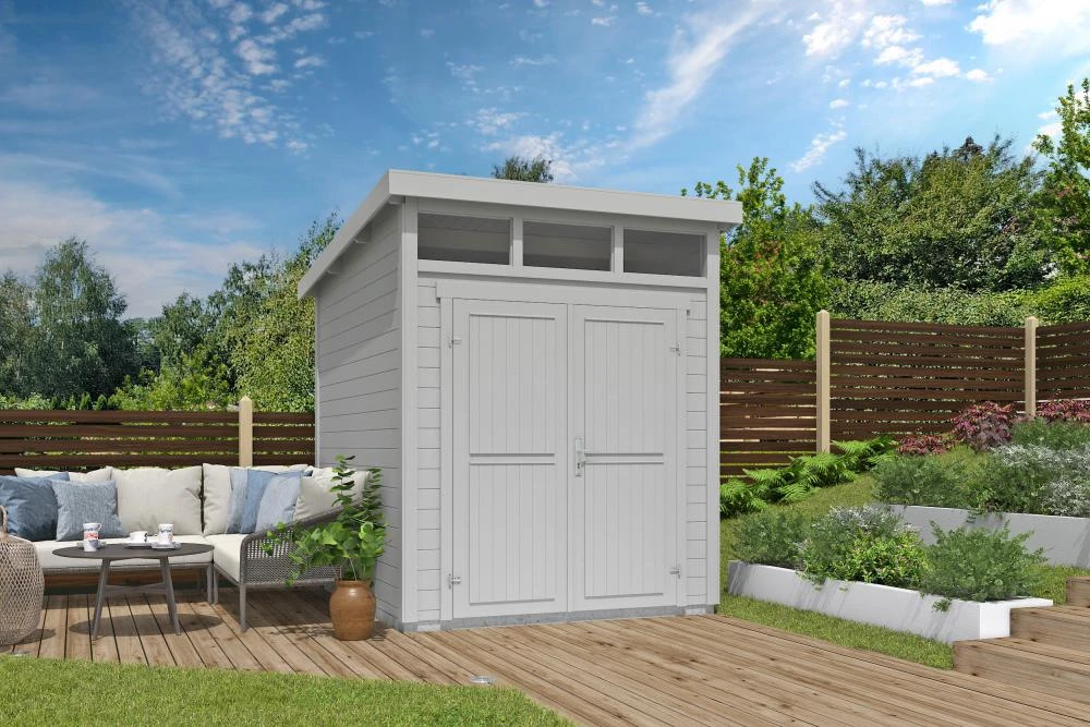 Outdoor Life Blokhut Kibo 2 Platinum Grey 200 x 250 cm - Afbeelding 1